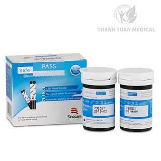 Que thử máy đo đường huyết Sinocare Safe Accu hộp 25 que, date mới
