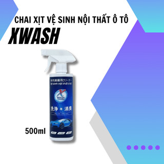 Chai xịt vệ sinh nội thất ô tô [công nghệ Nhật Bản] Xwash dung tích 500ml làm sạch sofa, ghế da và khử mùi nội thất