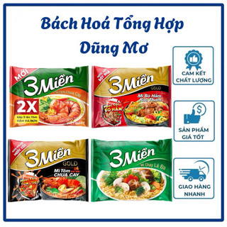 Mì 3 miền tôm chua cay/ mì 3 miền gold tôm chua cay / mì 3 miền bò hầm rau thơm / mì 3 miền chay lá đa- bách hoá dũng mơ