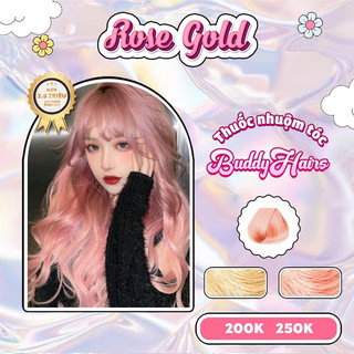 Thuốc nhuộm tóc màu ROSE GOLD, GOLD ROSE, thuốc nhuộm tóc cao cấp, kem nhuộm tóc tại nhà Buddyhairs tặng kèm dụng cụ