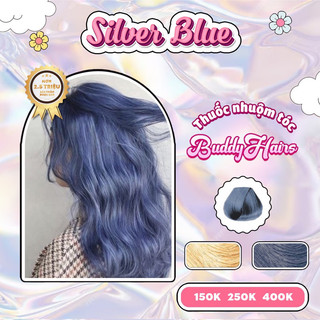 Thuốc nhuộm tóc màu SILVER BLUE, XANH KHÓI,thuốc nhuộm tóc cao cấp, kem nhuộm tóc tại nhà Buddyhairs tặng kèm dụng cụ