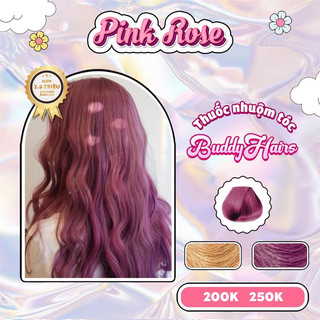Thuốc nhuộm tóc màu PINK ROSE, ROSE PINK thuốc nhuộm tóc cao cấp, kem nhuộm tóc tại nhà Buddyhairs tặng kèm dụng cụ