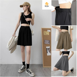 Quần lửng short  nữ rộng ống lưng thun sau chất vải cao cấp
