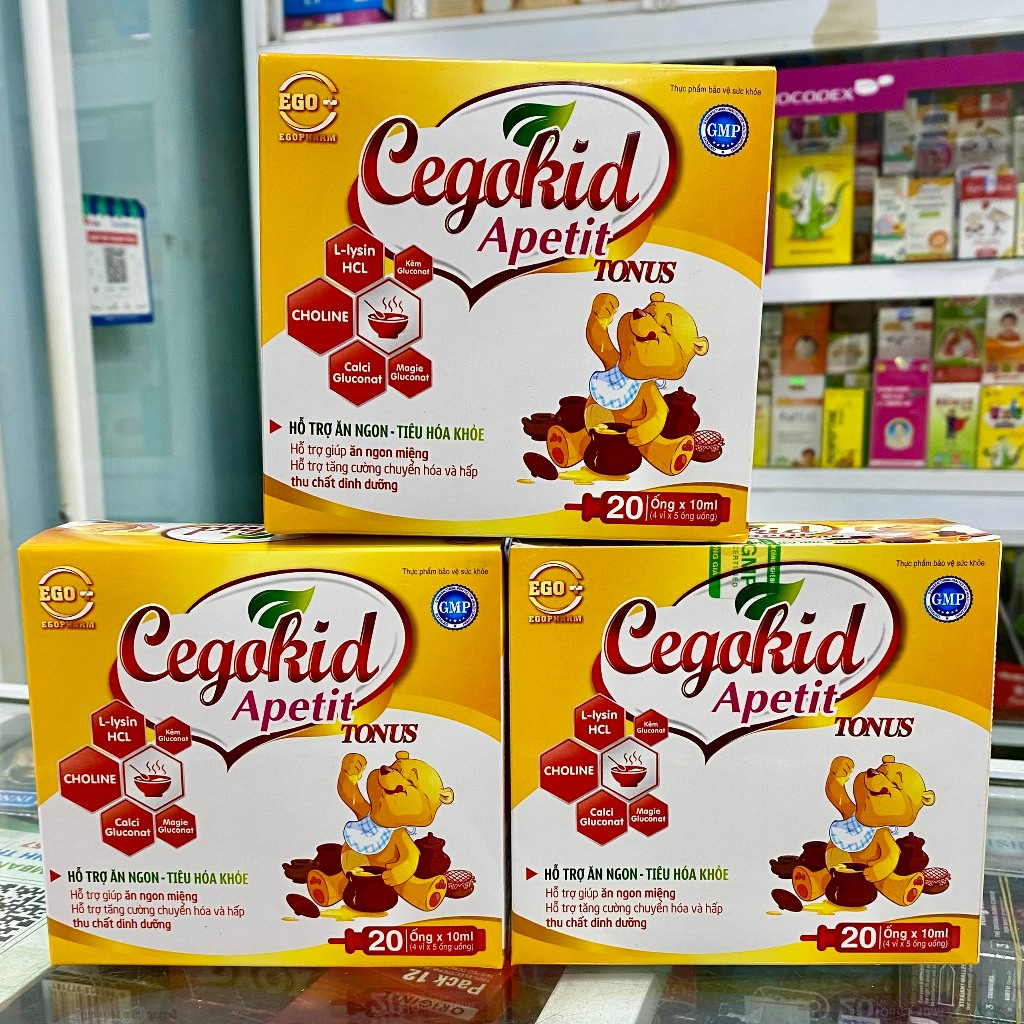 Cegokid apetit CEGOKID APETIT TONUS – Hỗ trợ ăn ngon, tiêu hóa khỏe (Hộp 20 ống)