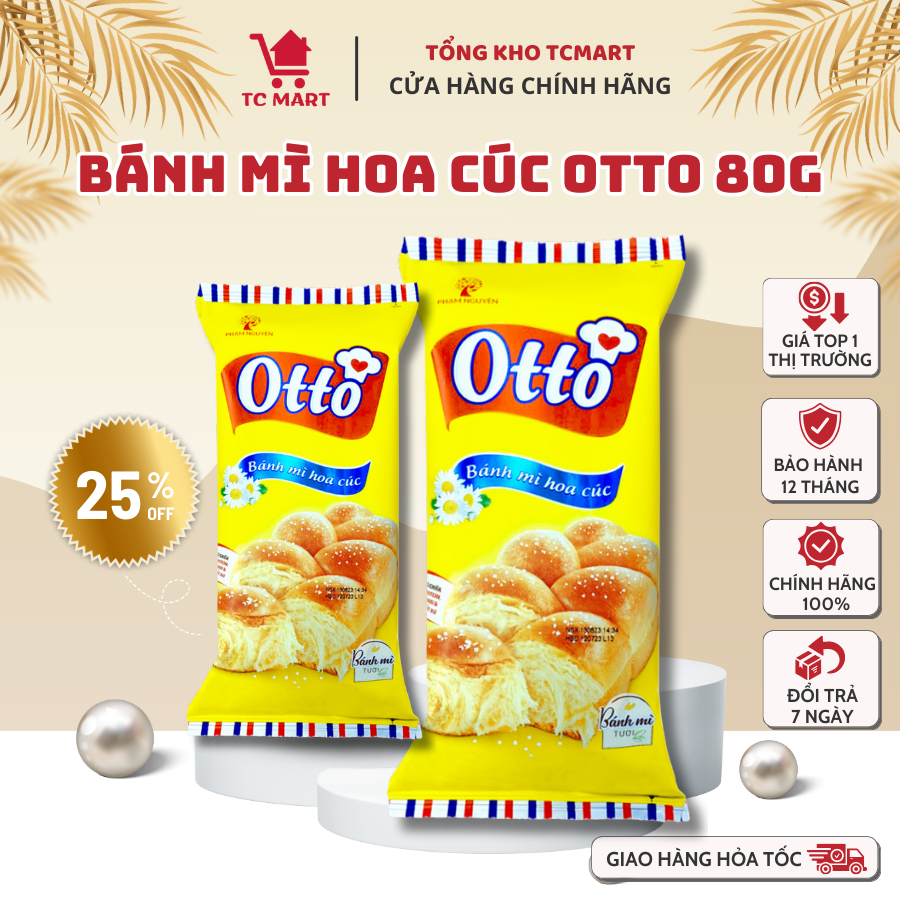 Bánh mì Hoa Cúc Otto 80g - Otto Mini Brioche Tressée 80g - Bánh ăn sáng tiện lợi - Bánh mì tươi - Đồ