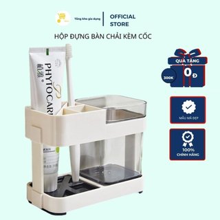 Hộp đựng bàn chải và kem đánh răng kèm cốc