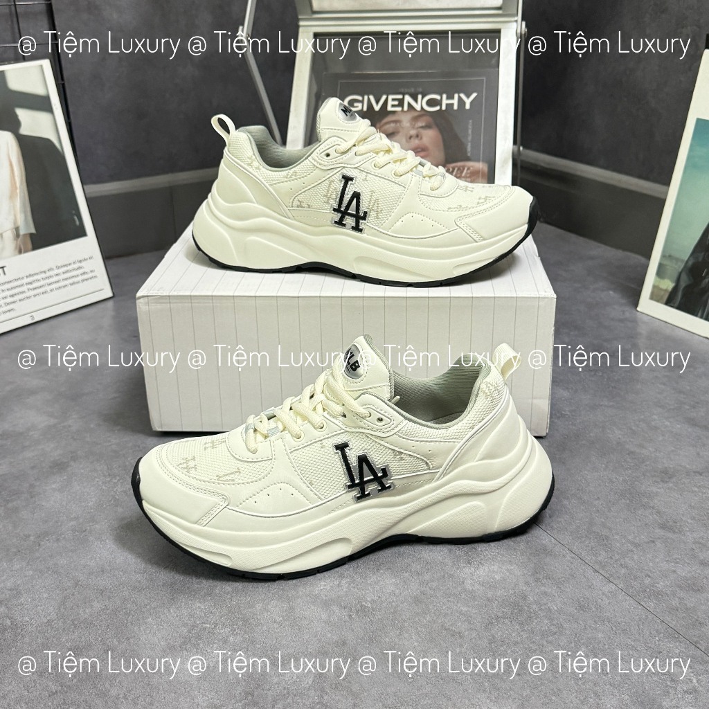 Giày MLB Korea Fastball Classic Monogram LA Dodgers Cream.
