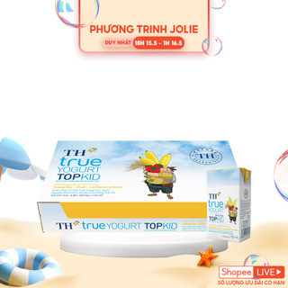 Thùng 48 hộp sữa chua uống tiệt trùng TOPKID hương dâu-chuối-lúa mạch tự nhiên TH True Yogurt 110ml (110ml x 48)