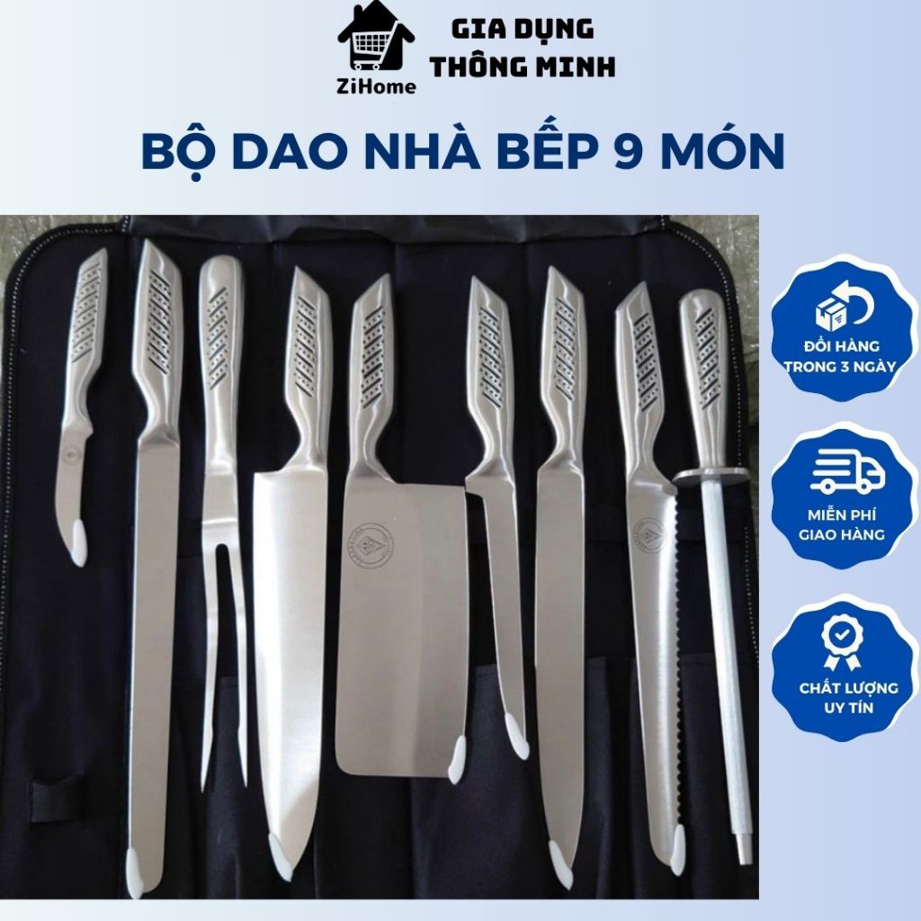 Bộ dao nhà bếp cao cấp, bộ dao 9 món của Ý, dao nhà bếp tiện lợi, hàng cao cấp