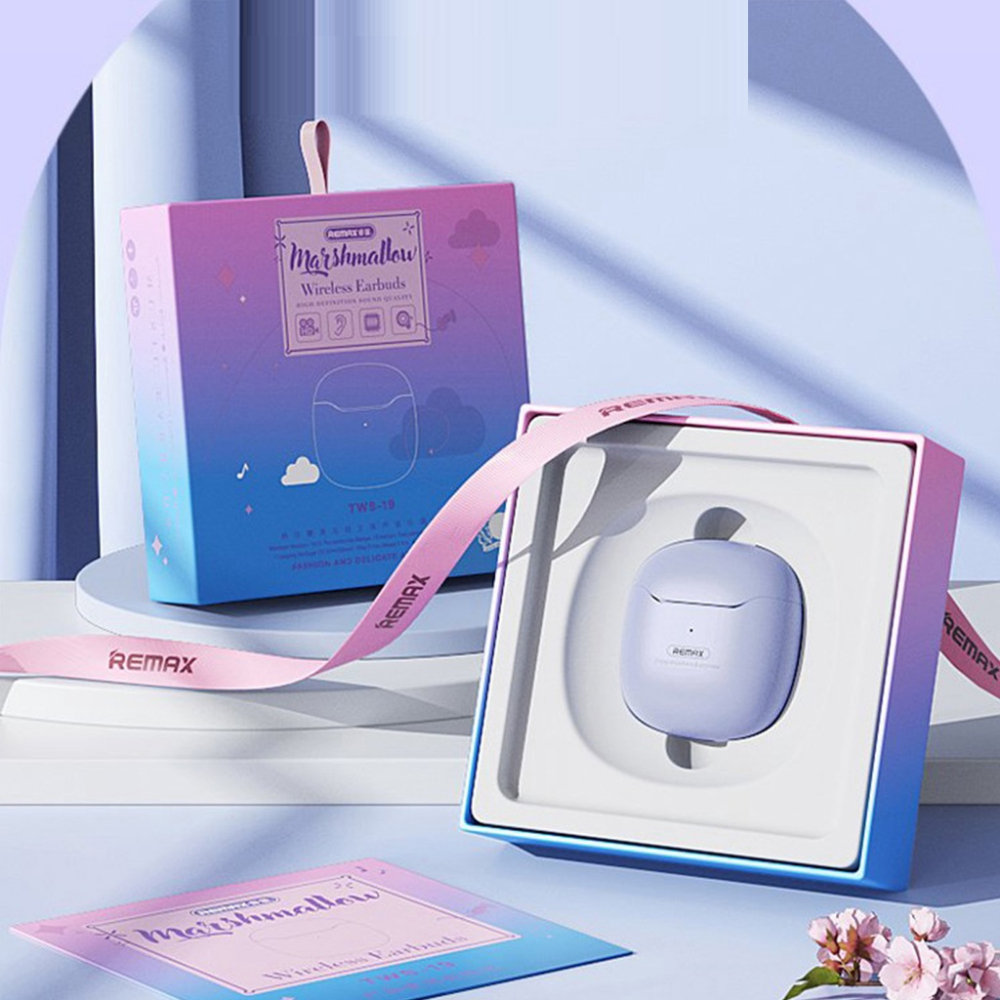 Tai Nghe Bluetooth TWS Remax TWS-19 Marshmallow Series V5.3 Pin 5H Cảm Ứng Chống Ồn Chân Sạc Type-C | BigBuy360 - bigbuy360.vn