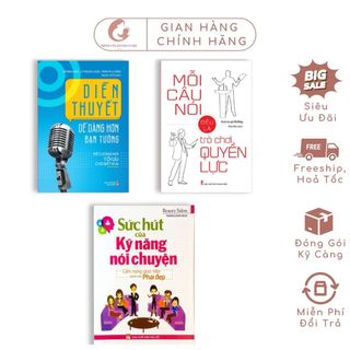 Sách: Combo Sức Hút Của KN Nói Chuyện+ Diễn Thuyết Dễ Dàng Hơn + Mỗi Câu Nói Đều Là Một Trò Chơi QL