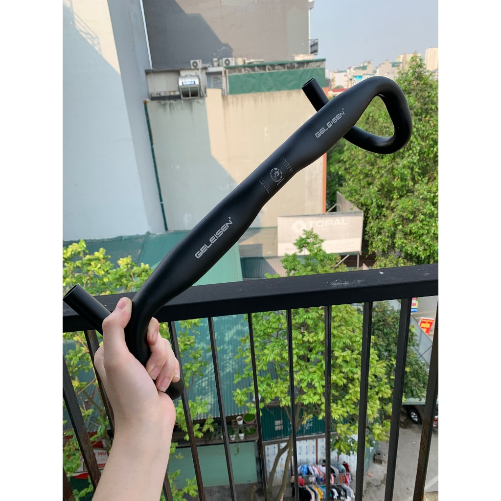 Ghi đông cong dẹt bằng nhôm cho xe đạp thể thao,xe đua, xe đạp Fixed Gear, 31.8mm