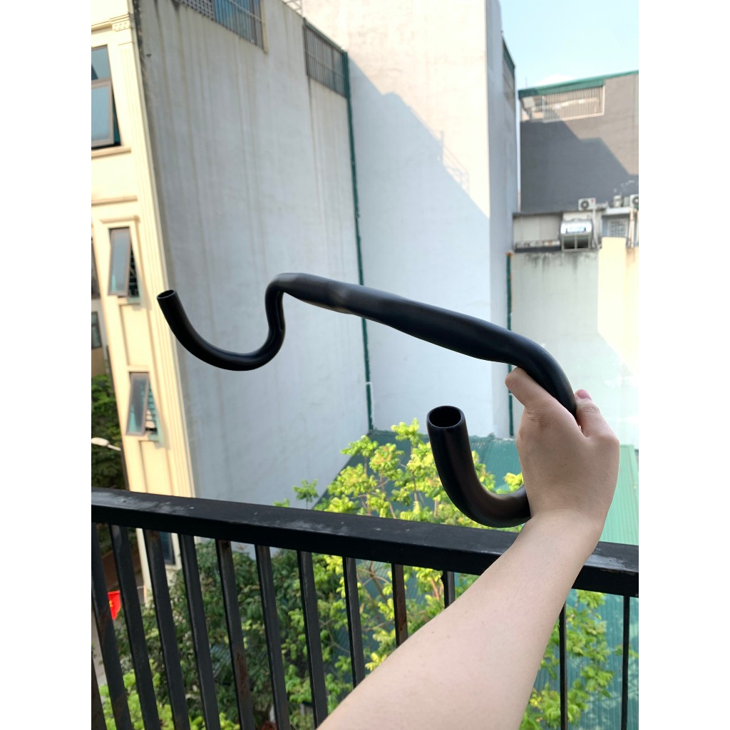 Ghi đông cong dẹt bằng nhôm cho xe đạp thể thao,xe đua, xe đạp Fixed Gear, 31.8mm