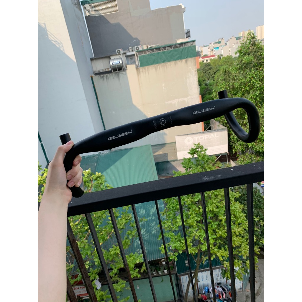 Ghi đông cong dẹt bằng nhôm cho xe đạp thể thao,xe đua, xe đạp Fixed Gear, 31.8mm