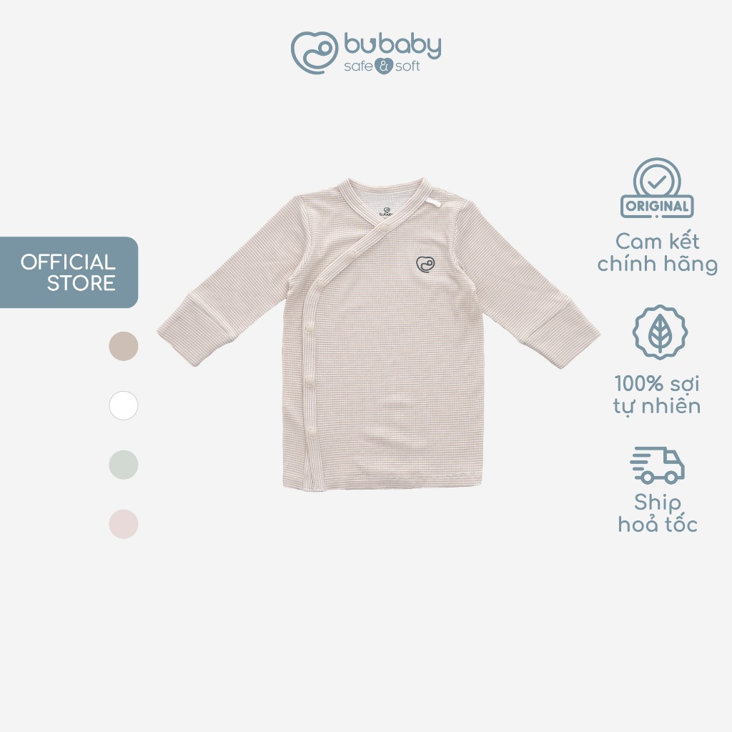 Set 2 áo dài tay cài chéo cho bé sơ sinh từ NB đến 3 tháng - Siro BSR310801 | Quần áo BU Baby chính hãng