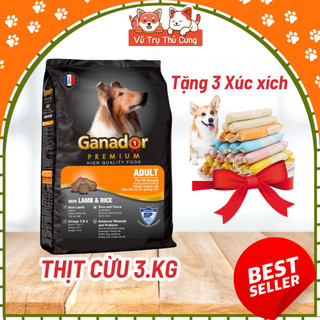 (3Kg) Hạt cho chó trưởng thành Ganador Adult Vị Cừu Gạo