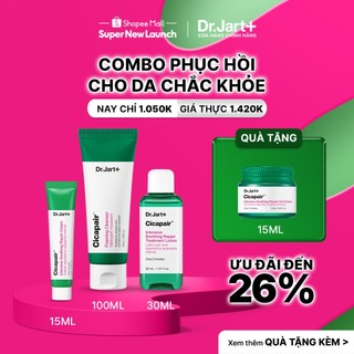 Combo Phục hồi cho Da Chắc khỏe Dr.Jart+ - Sữa rửa mặt | Toner | Kem dưỡng cho Da nhạy cảm