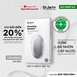 (Hộp 5 miếng) Mặt nạ than sủi bọt dưỡng ẩm giảm bã nhờn làm sạch lỗ chân lông đơn Dr.Jart+ Dermask Porecting Solution