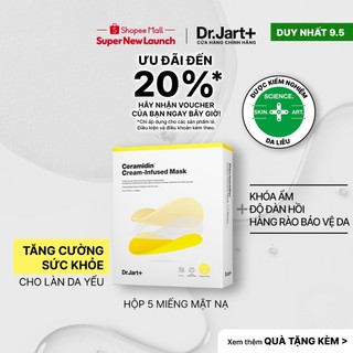 (Hộp 5 miếng) Mặt nạ dưỡng ẩm chuyên sâu Dr.Jart+ Ceramidin | thích hợp cho da nhạy cảm khô nghiêm trọng
