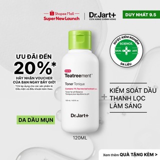 Nước hoa hồng Dr.Jart+ Ctrl+A Teatreement 120ml | Toner cân bằng dầu và độ ẩm cho da nhờn và dễ bị mụn