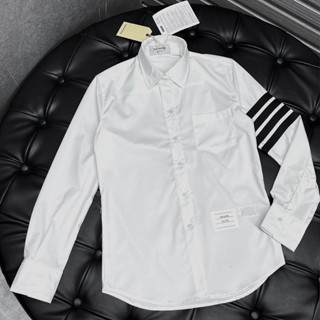 Áo Sơ Mi Nữ - Áo Sơ Mi Nam Thome 4 Sọc Đen Cánh Tay Cao Cấp HOT TREND năm 2024 cho các boy phố cực đẹp cực ngầu boy phố