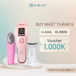 Set máy dưỡng da đa năng - máy triệt lông mini & trị mụn, máy rửa mặt & tẩy trang, máy massage mặt & nâng cơ DR GLATT