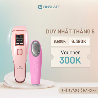 Set máy triệt lông mini đa năng và máy rửa mặt - triệt lông vĩnh viễn, trị mụn, tẩy trang, massage mắt DR GLATT