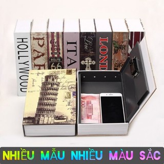 Két sắt mini ngụy trang hình quyển sách loại khóa số size vừa 24cm x15cm x 5,5cm