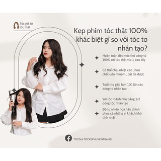  JUNE HAIR Tóc kẹp phím dệt chất tóc thật 100% 