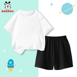 Đồ bộ BOBDOG 2024, set đồ nam áo thun quần cotton TRƠN -CQ- dễ thương  cho bé