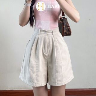 Quần short thô kaki Hari ống rộng cạp cao lưng chun nhiều màu 1790 P0k28