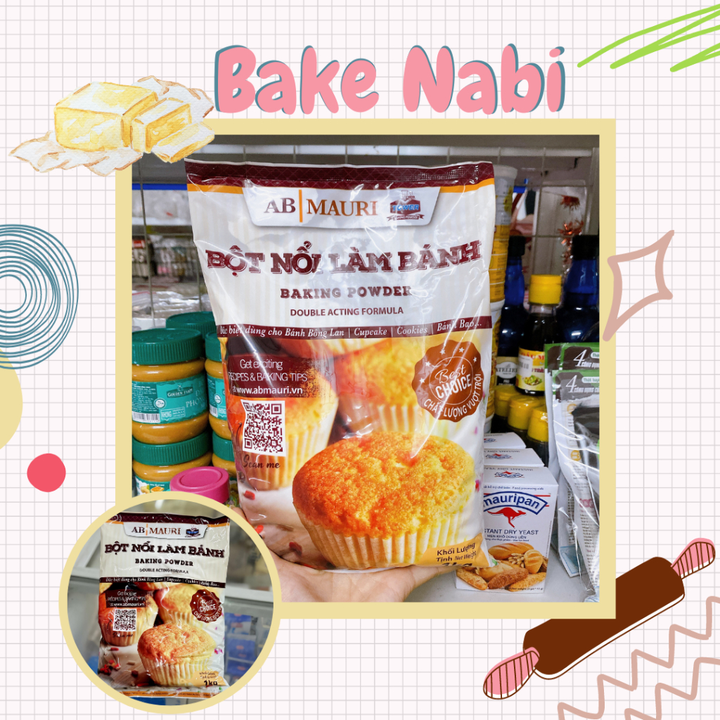 (TÚI MỚI) BỘT NỞ (BỘT NỔI) BAKING POWDER AB MAURI TÚI 500GR/ TÚI 1KG