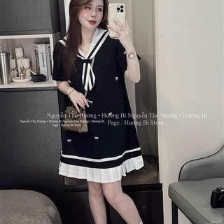 Đầm bầu cổ thuỷ thủ cao cấp đũi lụa mềm mát mặc bầu và sau sinh
