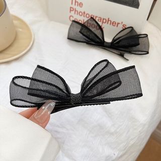 Kẹp tóc nơ lưới ba chiều phong cách Hàn Quốc