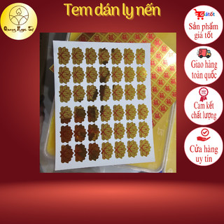 Tem dán ly nến chữ Phước và Hoa Sen. Dùng dán ly nến bơ cúng dường.