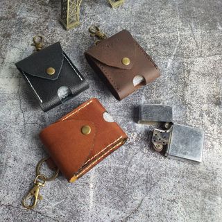 Bao da đựng bật lửa zippo da bò thật zp101vb - 100% da thật, bh 3 năm