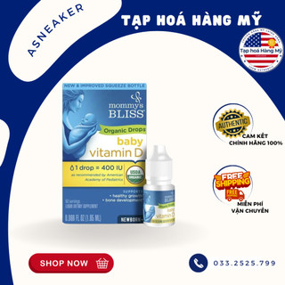 Vitamin d3 mommy's bliss mommy bliss, vitamin d3 organic drop mỹ 3.24ml 100 giọt