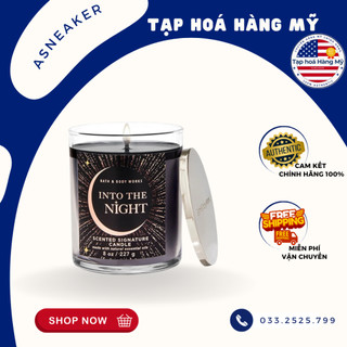 Nến thơm 1 bấc Bath & Body Works Into The Night 227g - Nhập Mỹ
