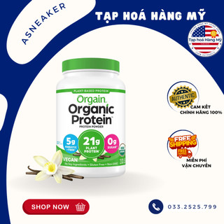 Bột Protein thực vật hữu cơ Orgain Organic Protein Powder 920g Vị Vani