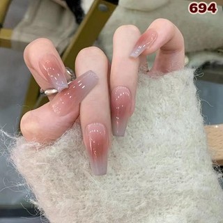 Móng tay giả, móng tay giả ngắn, bộ móng tay giả 24 móng kèm keo - cy694
