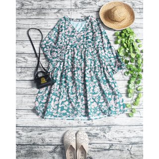 VÁY BABYDOLL HOA NHÍ TAY BỒNG ĐẦM NỮ DÁNG XÒE