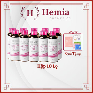 Collagen Nước Hemia Nước Uống Trắng Da Xóa Mờ Thâm Sạm Tăng Cường Nội Tiết Tố Nữ Trẻ Hoá Da Hộp 10 Lọ 30ml