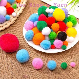 Túi 50 pompom trang trí nhiều màu sắc đủ kích cỡ | Xiao Xing's Yarn