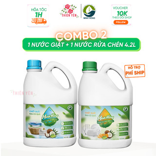 { Minh Hồng Combo 2 can 4,2L an toàn cho bé }  Nước giặt Rửa chén Lau sàn sinh học dịu nhẹ cho da