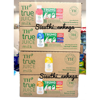 Thùng 24 chai nước uống sữa trái cây th true juice milk 300ml đủ vị