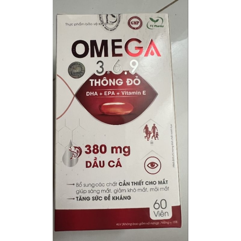 Thực phẩm bảo vệ sức khỏe Omega 3.6.9 THÔNG ĐỎ (TC PHARMA) hộp 60 viên