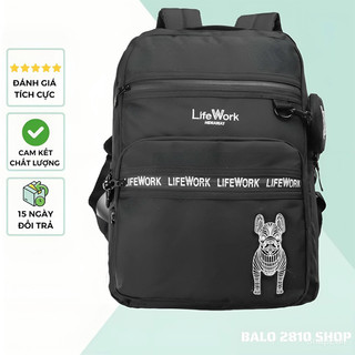 Balo thời trang nam nữ life work hideaway 2024 chất liệu 100% polyester logo cao su chuẩn hãng size 44*30 cm balo 2810