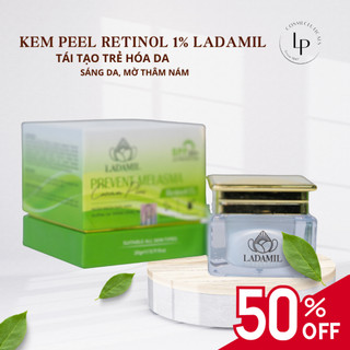 Kem peel retinol 1% Ladamil 10g/20g - Tái tạo da, giảm nám, trẻ hóa da
