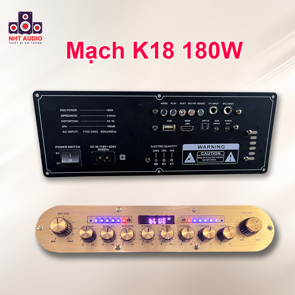 Mạch loa kéo K18 đèn LEd nháy theo nhạc IC3221 công suất 180W