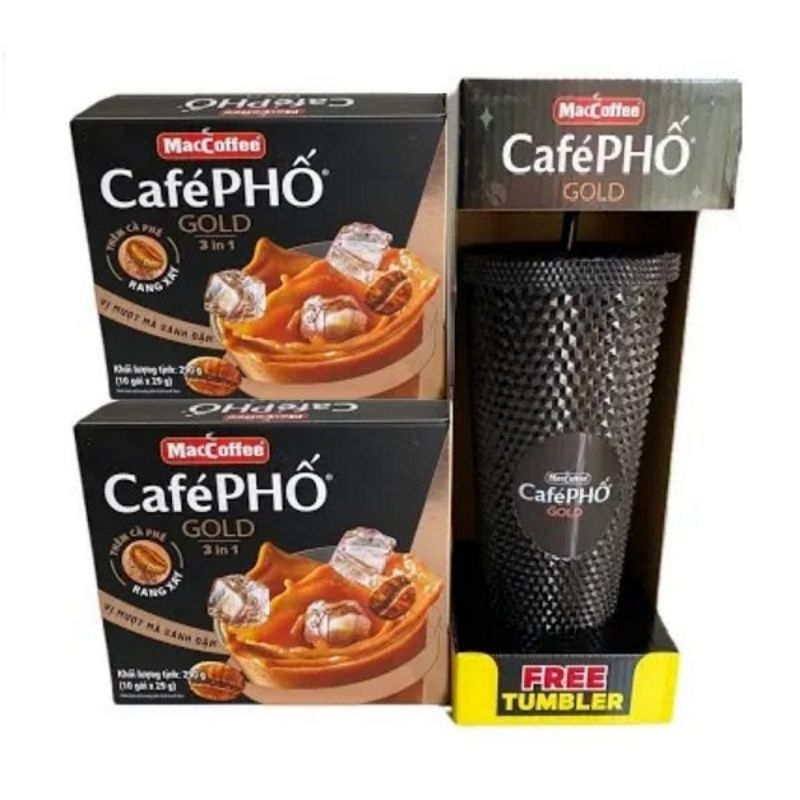 combo 2 hộp cafe phố 10 gói 290g tặng kèm ly ống hút siêu to - combo 2 hộp cafe phố tặng kèm ly ống 
